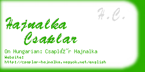 hajnalka csaplar business card